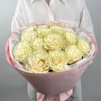 Букет Монобукет из белых роз №3