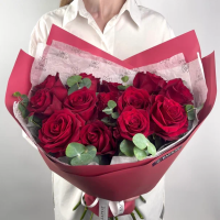 Букет Монобукет из красных роз №1