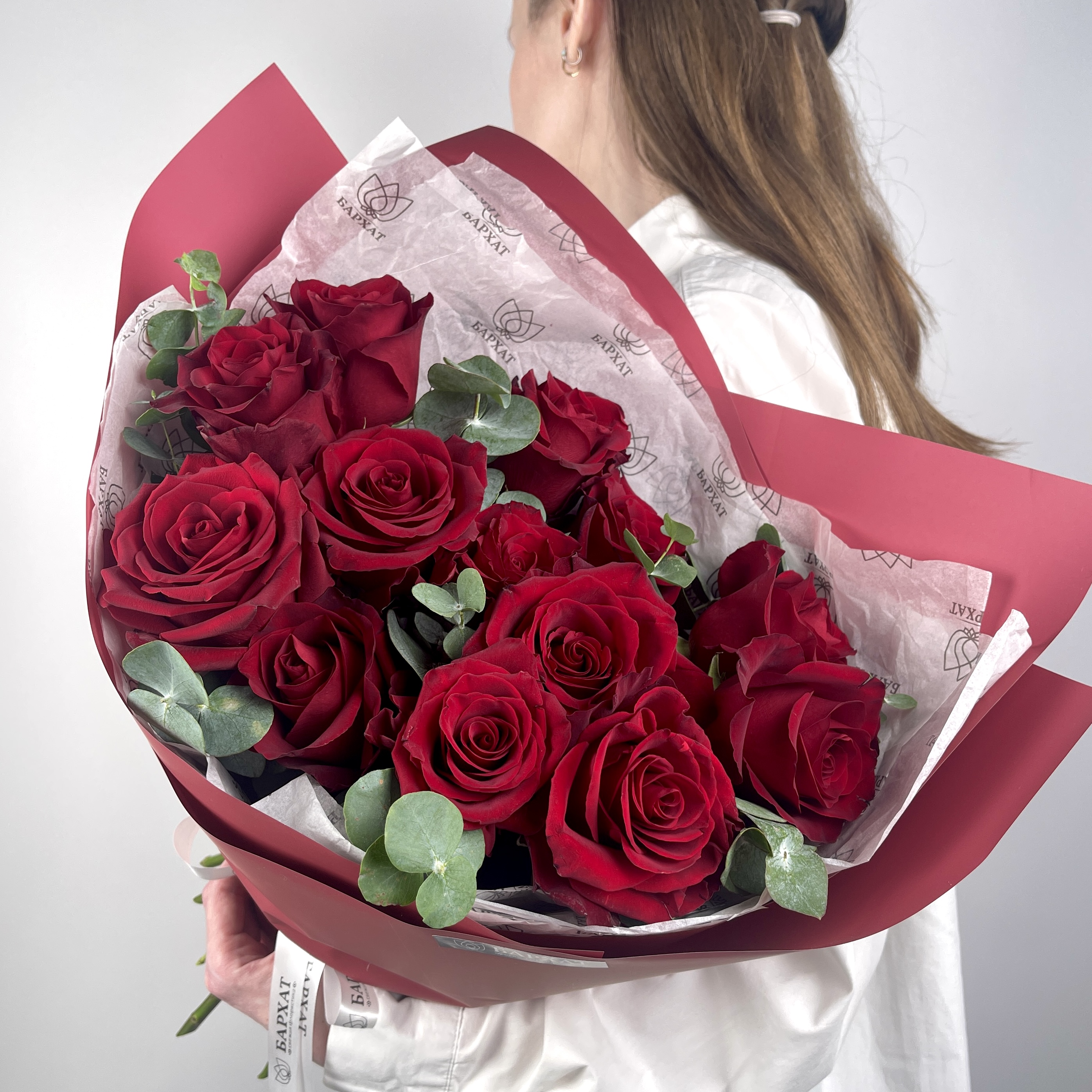 Букет Монобукет из красных роз №1
