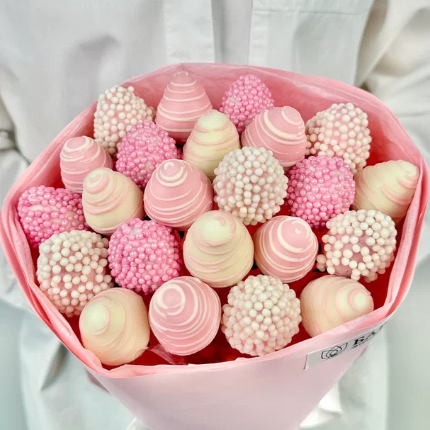 Букет Клубничная невеста