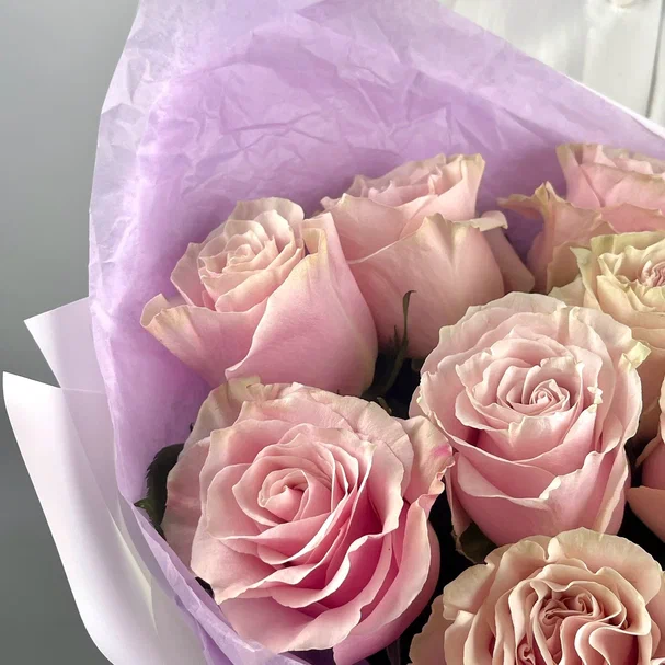 Букет Монобукет из розовых роз №1