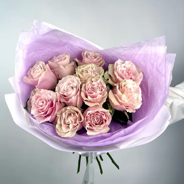 Букет Монобукет из розовых роз №1