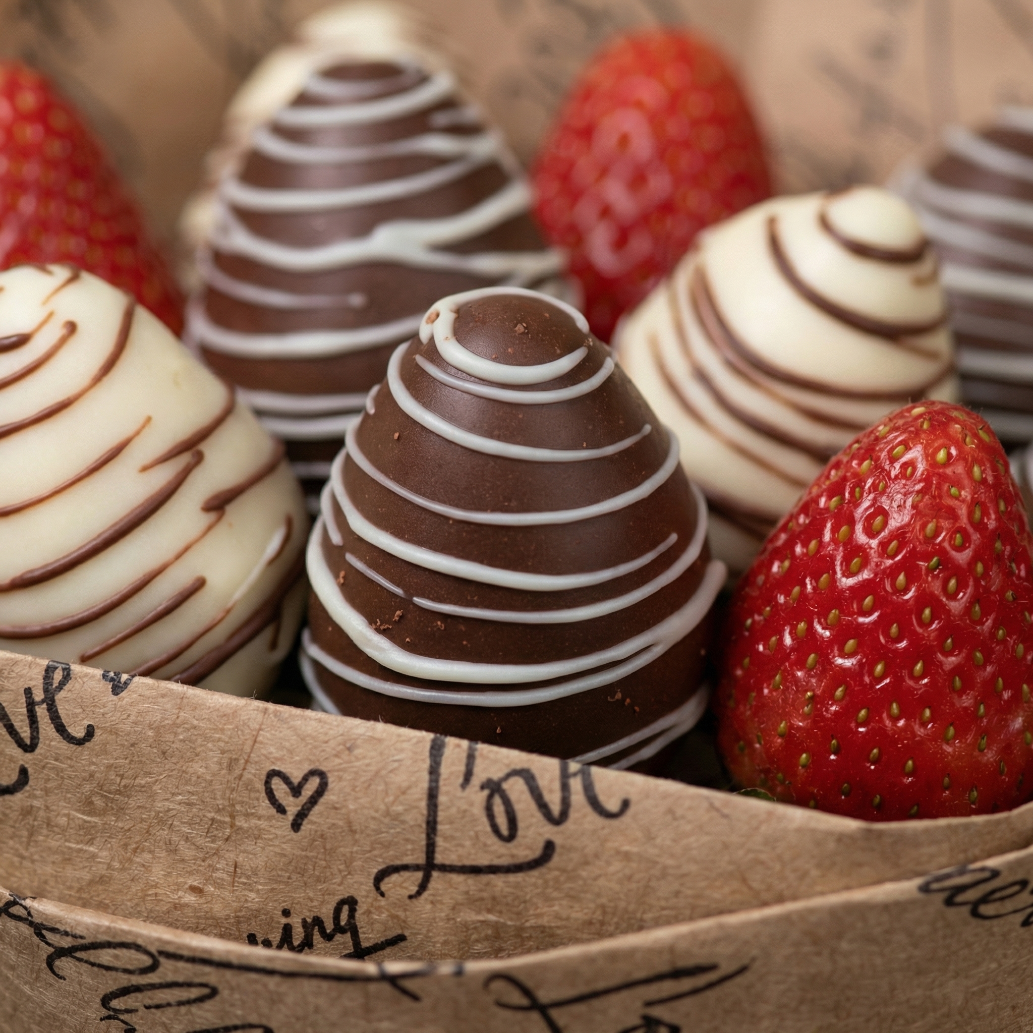 Букет Клубничный букет в крафте