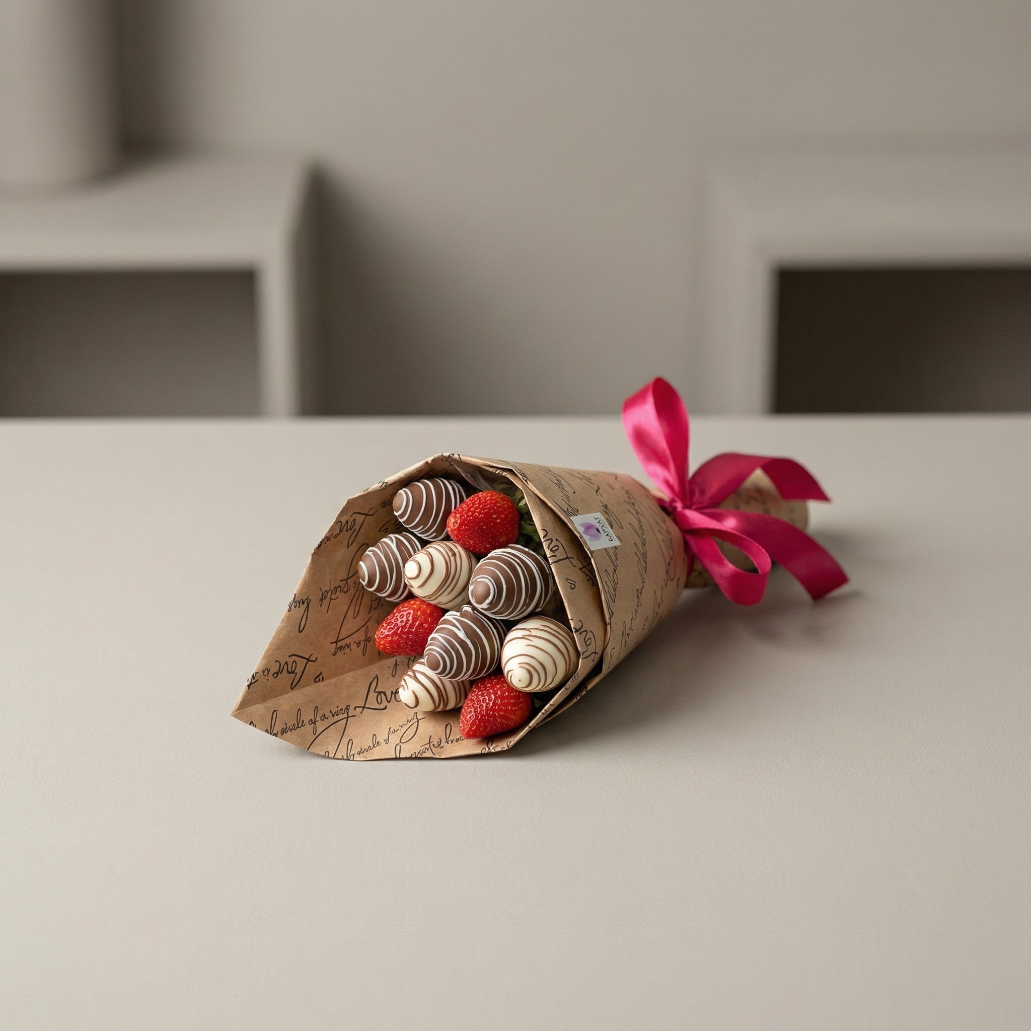 Букет Клубничный букет в крафте