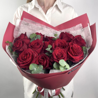 Букет Монобукет из красных роз №1