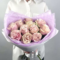 Букет Монобукет из розовых роз №1