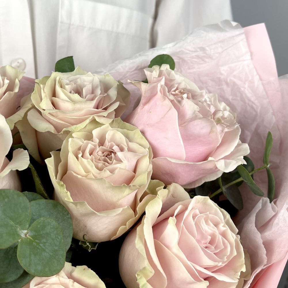 Букет Монобукет из розовых роз №2