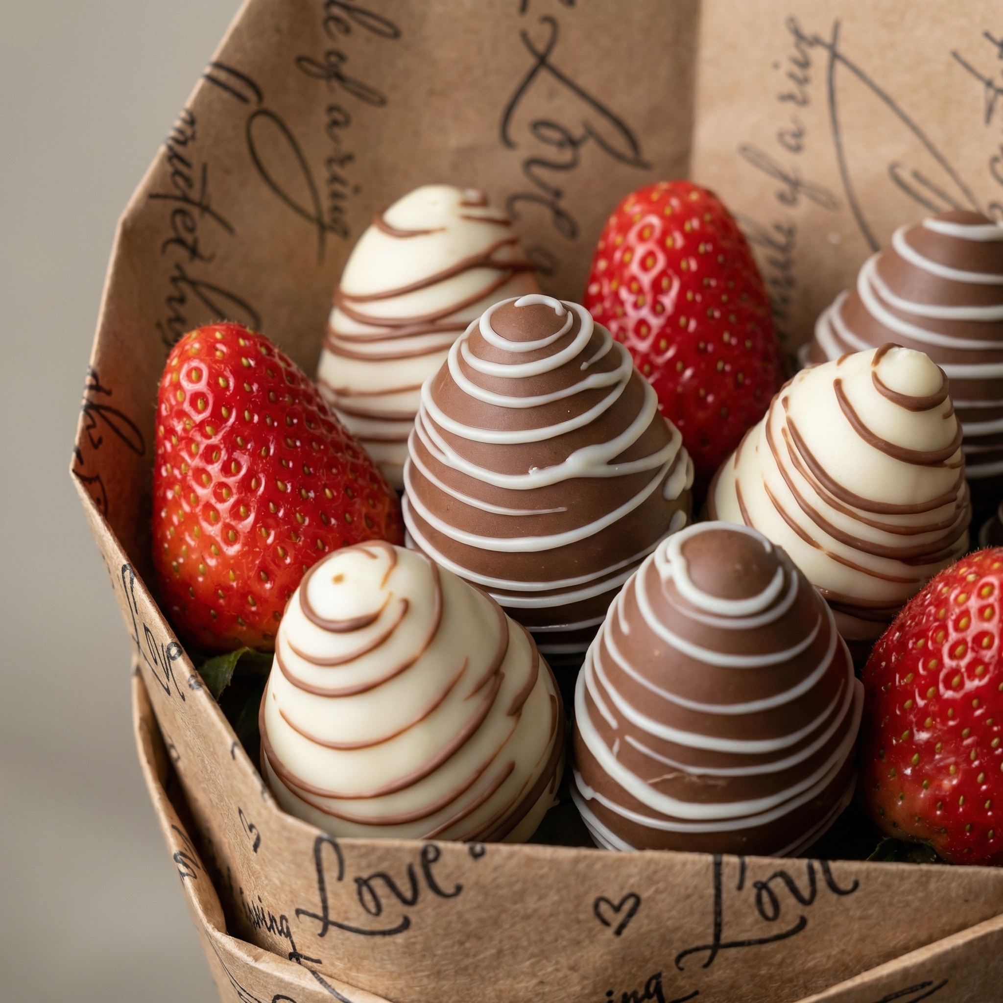 Букет Клубничный букет в крафте